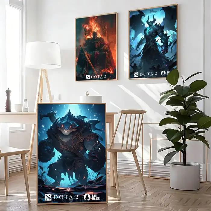 Affiches et impressions d'art de peinture et de calligraphie sur le thème du jeu DOTA 2