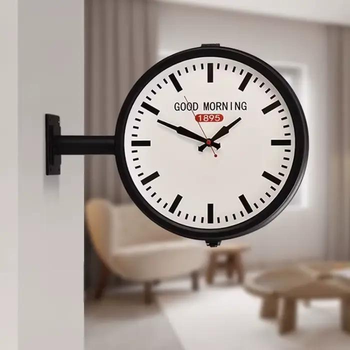 Horloge murale double face simple
