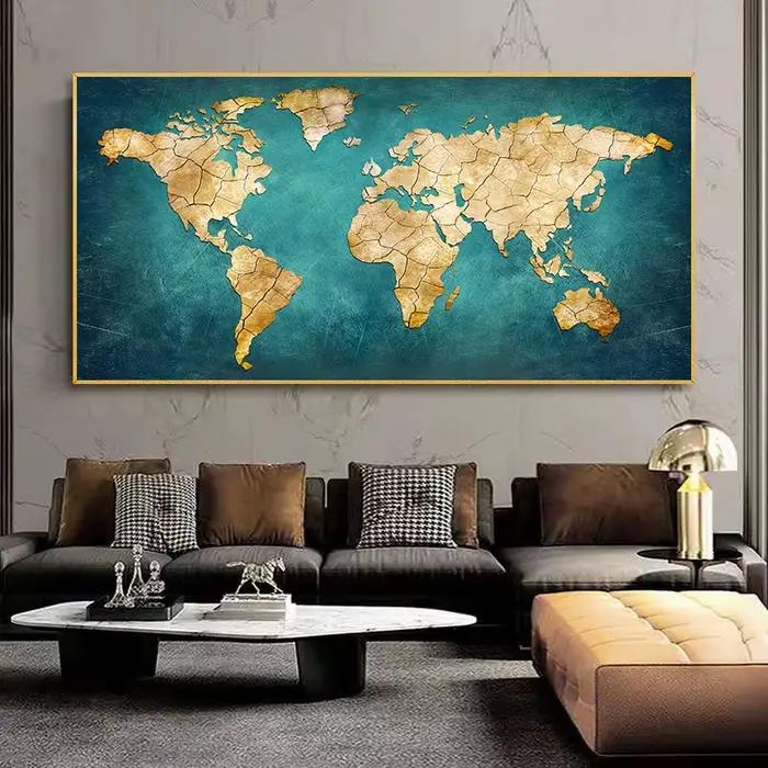Décoration murale moderne carte du monde