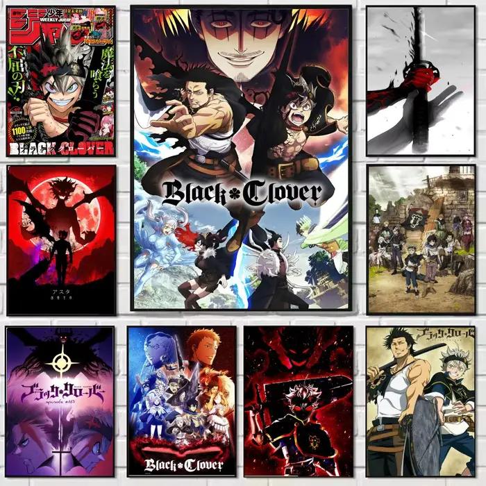 Affiche de trèfle chaud Anime b-noir