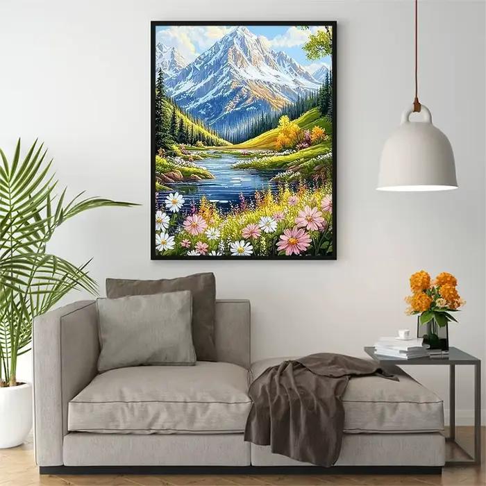 Peinture à l'huile par numéros paysage de montagne bricolage