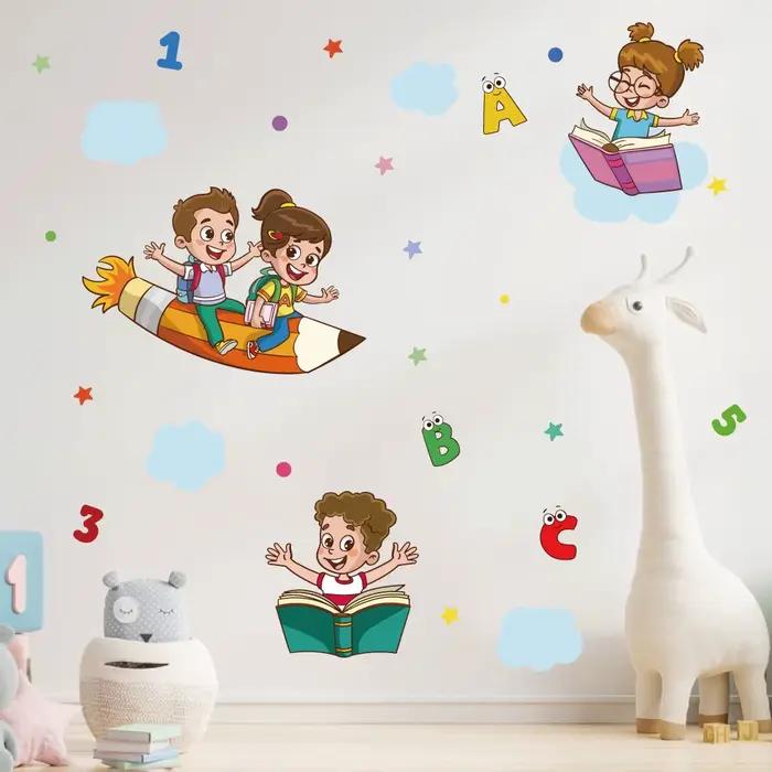 Autocollant mural de livre de lecture de bébé
