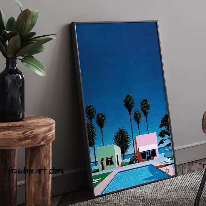 Affiches d'art de plage Vaporwave
