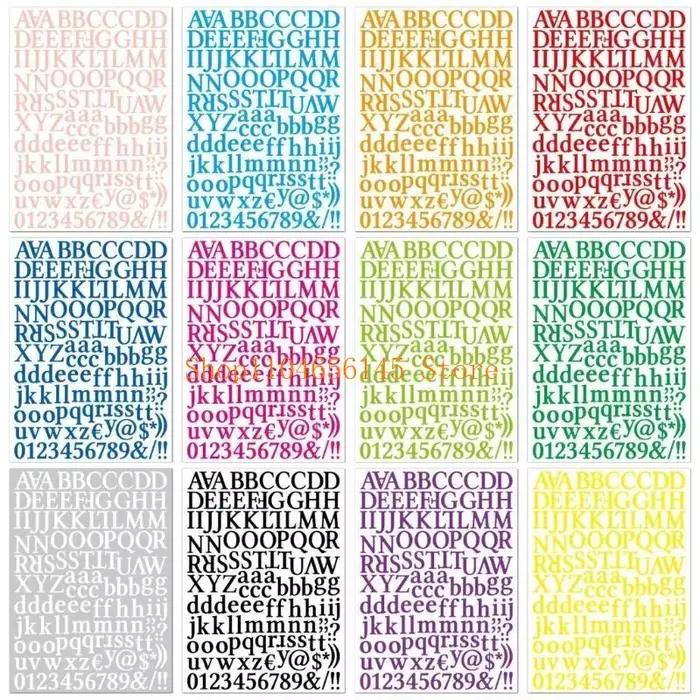 5ASD 12 feuilles lettres multicolaires Autocollant pour le scrapbooking Decors Letter Sticker