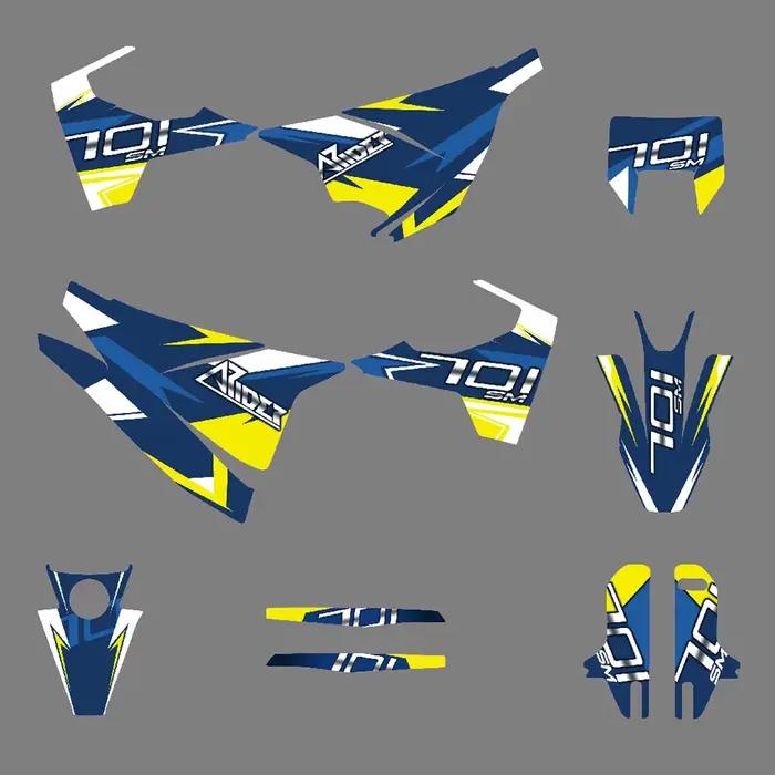 Autocollants graphiques de fond de moto 3M, décalcomanies pour Husqvarna 701 SUPERMOTO endflats 2015 2016 2017 2018 2019 2020 2021 2022 2023