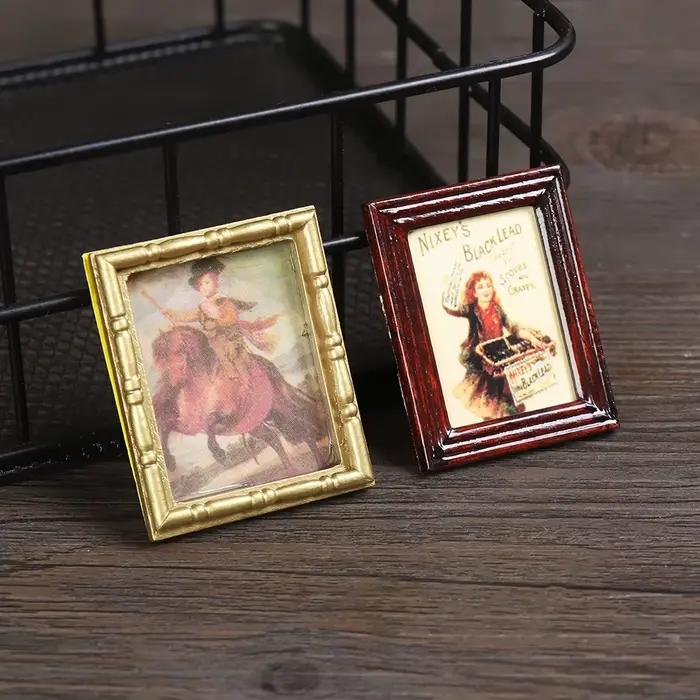 Miniature peinture à l'huile vintage