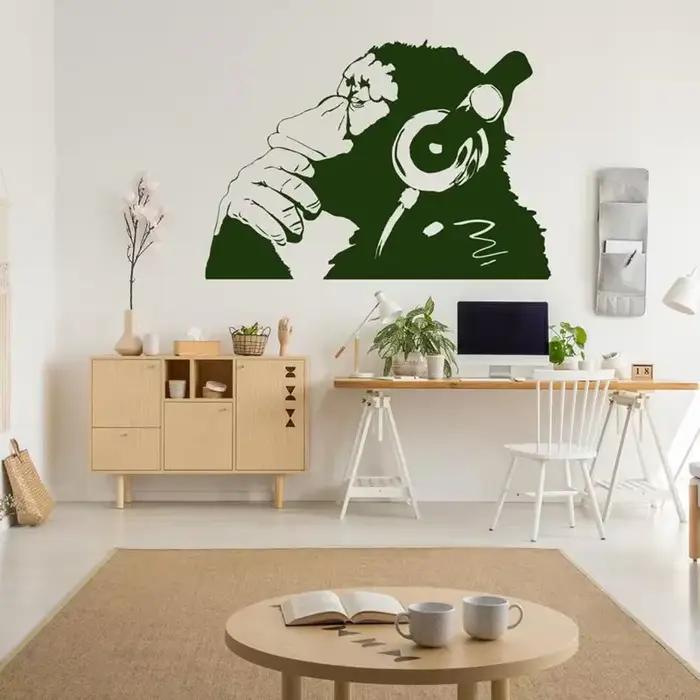 Autocollant Mural singe Banksy