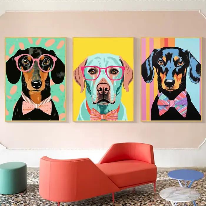 Affiche d'art mural avec Portrait d'animal drôle
