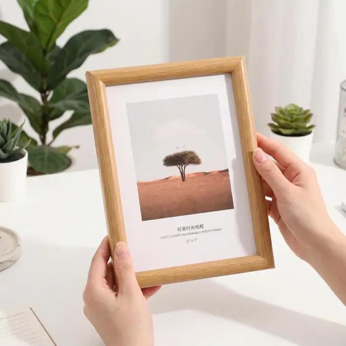 Cadre photo rectangulaire en bois avec couvercle transparent