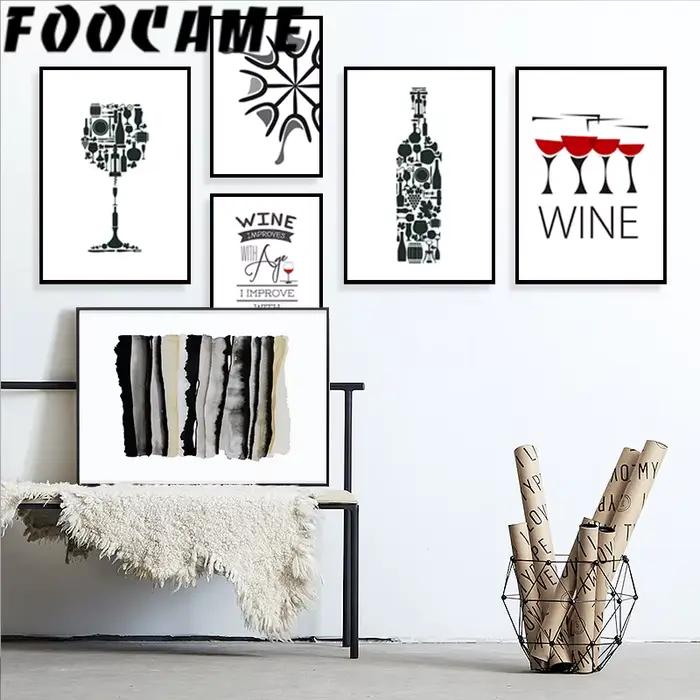Affiche d'art mural abstrait nordique Wineglass