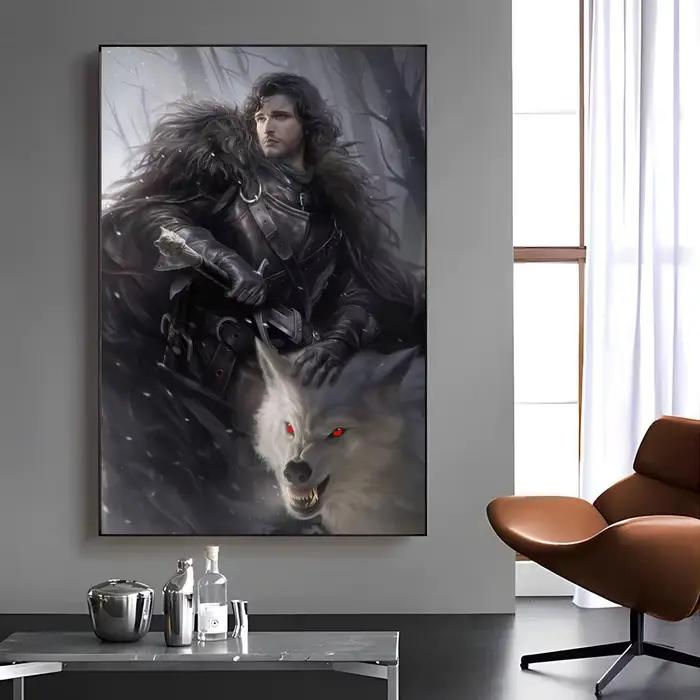 Peinture sur toile de la série télévisée G-game Of Thrones, calligraphie, art pour salle de bain, salon, décoration murale de la maison