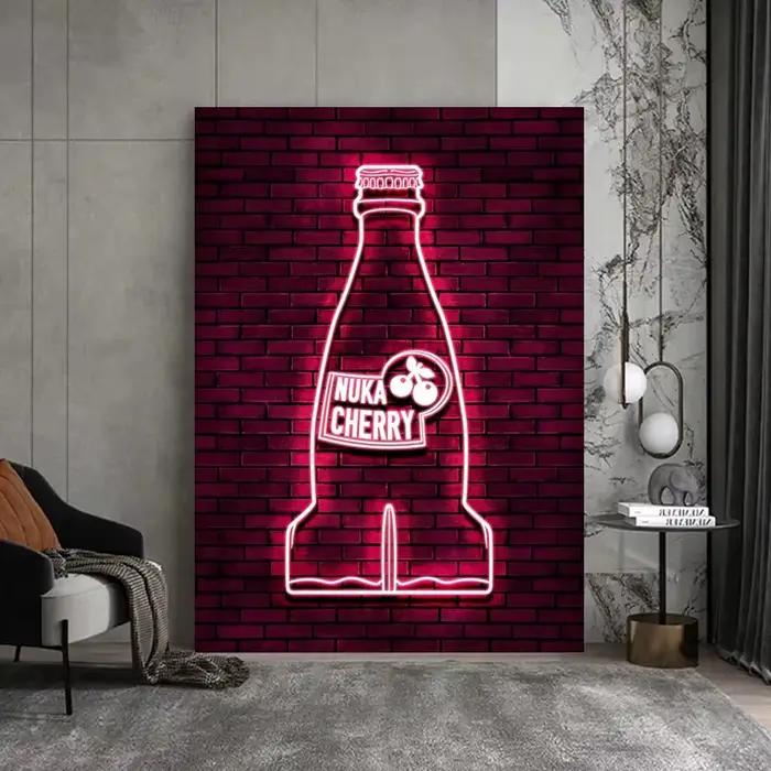 Nuka Cola Bottle Neon Light Printing Canvas Painting