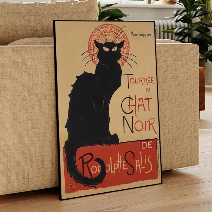 Affiche française Vintage Chat Noir moderne