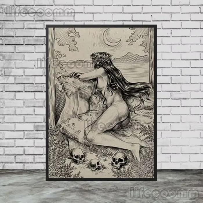 Toile d'art mural Vintage loup loup-garou pour garçon et fille