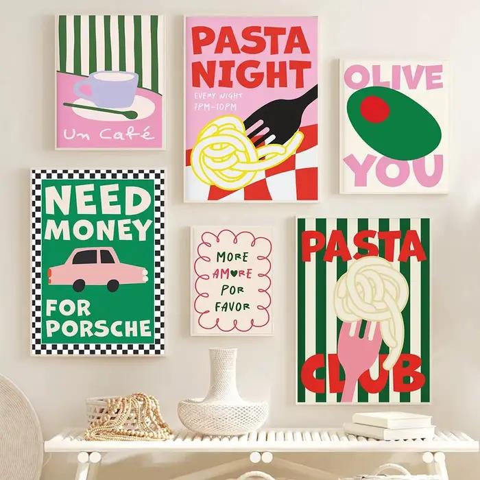 Affiche de citation artistique couleur alimentaire