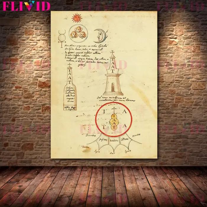 Page de manuscrit mystérieux de l'alchimiste