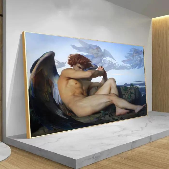 Ange déchu par Alexandre Cabanel imprime sur toile peinture murale Art célèbre Picrure pour salon artistique décor à la maison affiche