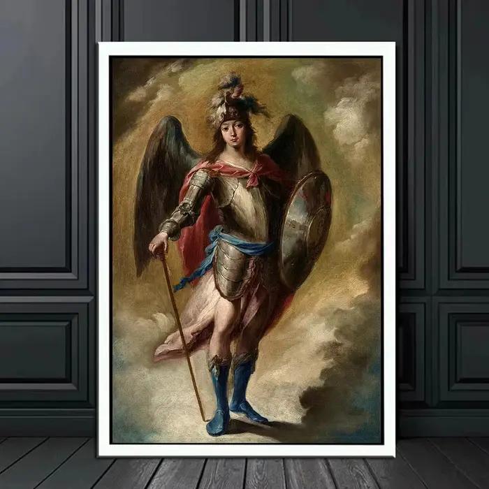 Rétro Religieux Mur Art Christian Ange HD Huile Sur Toile Affiches Et Impressions Michael Archange Salon Chambre Décor Cadeaux