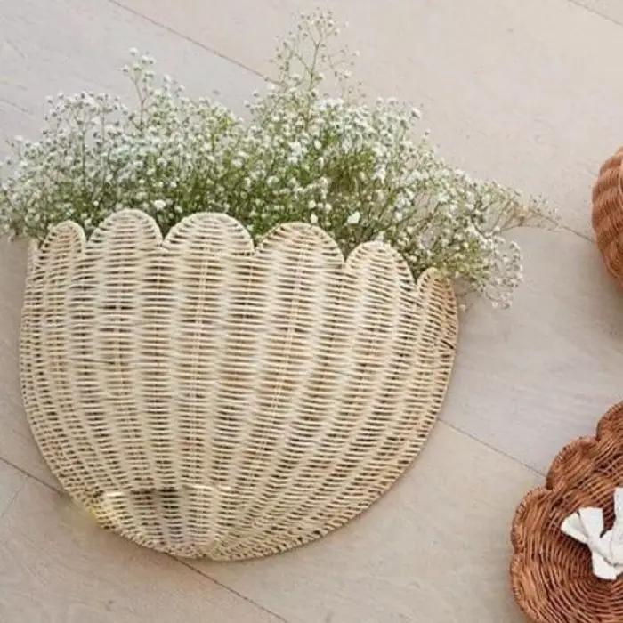 Panier mural suspendu en Imitation rotin