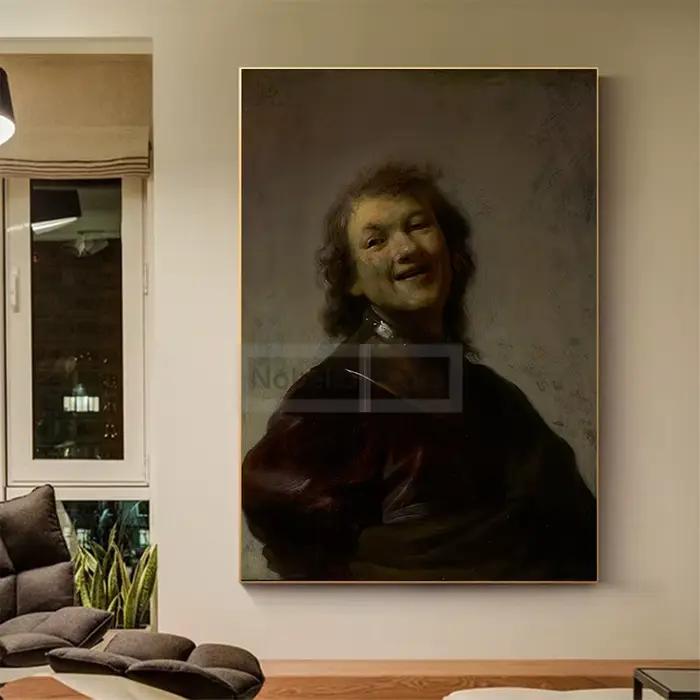 Affiche de peinture sur toile du célèbre peintre baroque néerlandais Rembrandt nous-mêmes
