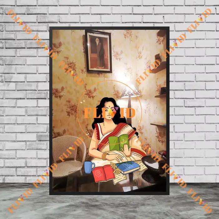 Affiche murale Vintage pour Portrait de fille et femme