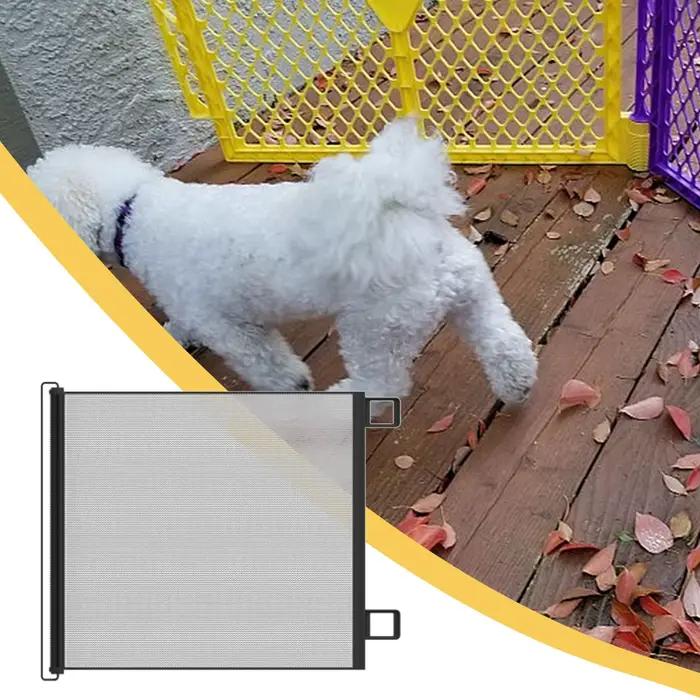 Barrière rétractable pour animaux de compagnie, clôture pour chien sans perçage, barrière en maille pour chat, filet de sécurité pour enfant, barrière pour chat pour escalier intérieur et patio