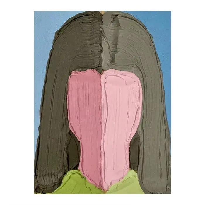 Mur de peintures à l'huile abstraites de femme