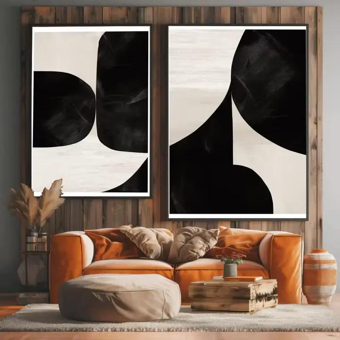 Impression sur toile d'art moderne noir et blanc