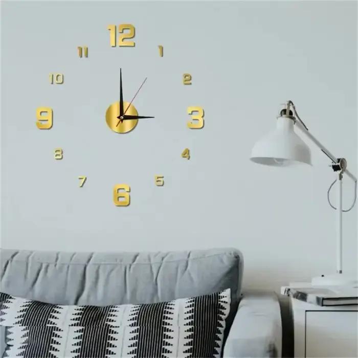 2024 horloge murale Design moderne grand 3D bricolage Quartz montre de mode acrylique miroir autocollant salon décorations pour la maison décor horloges