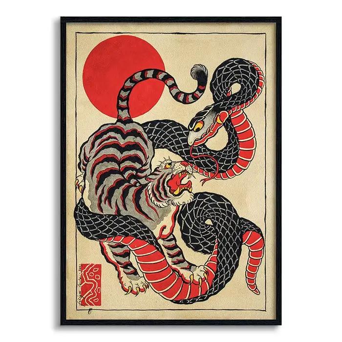 Affiche d'art de samouraï japonais