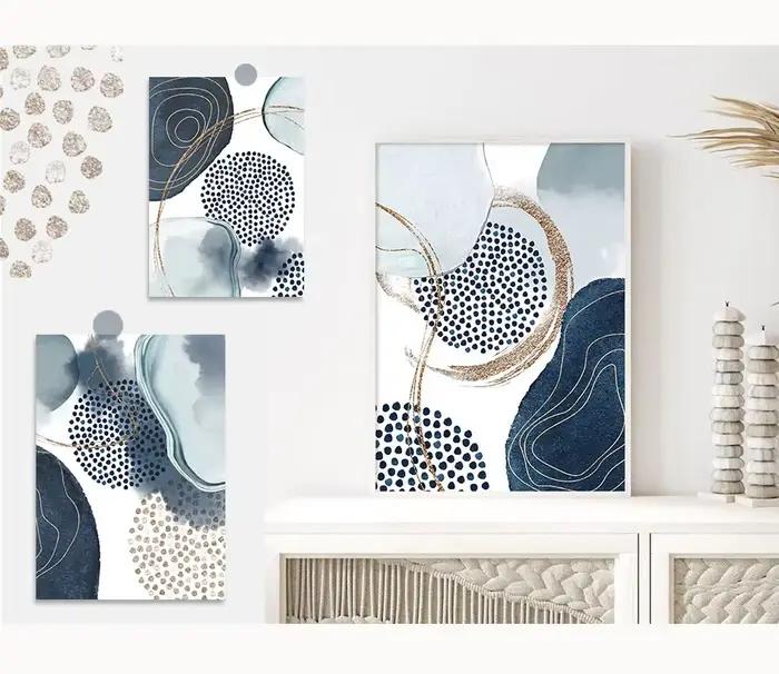 Peinture d'interconnexion d'art mural abstrait scandinave