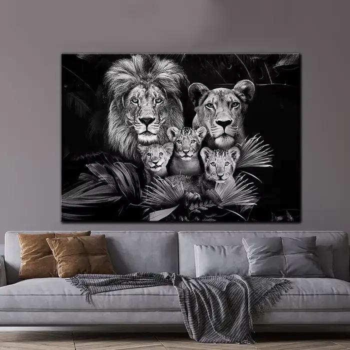 Affiche d'animaux de la famille de Lion
