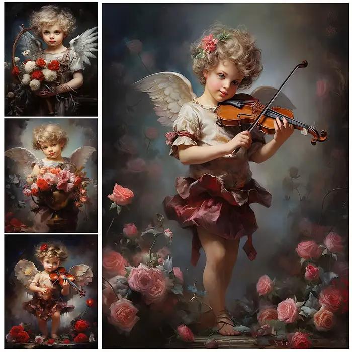 Art mural d'ange romantique imprimé cupidon pour la saint-valentin