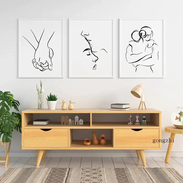 Affiches de ligne de Couple d'amour romantique