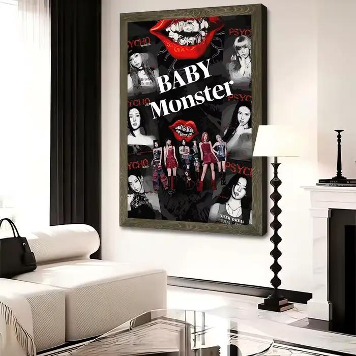 Affiches murales sur toile Baby Monster Psycho Group, impressions personnalisables pour la décoration de chambre, art mural de jeu