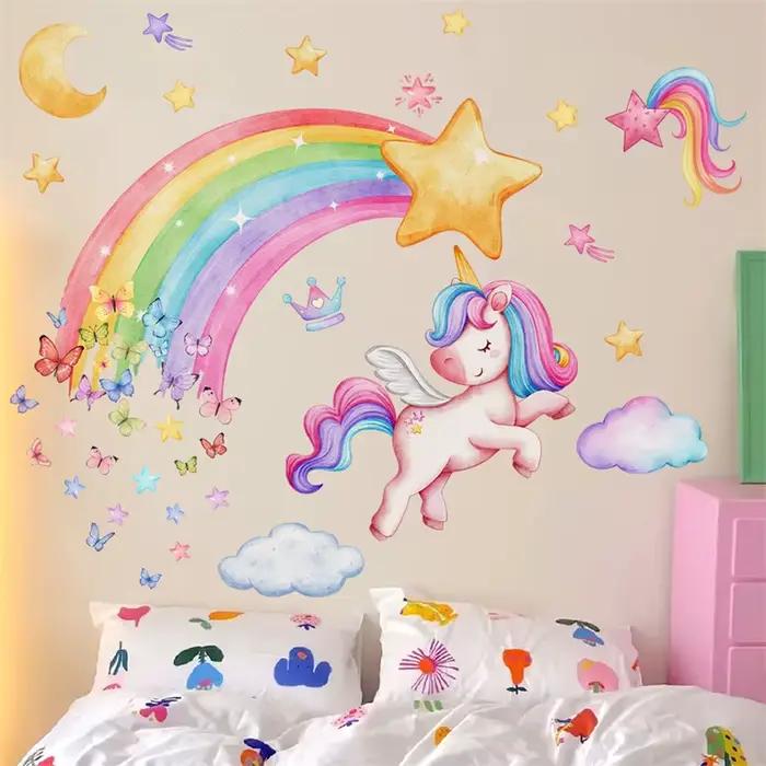 Autocollants muraux licorne pour enfants