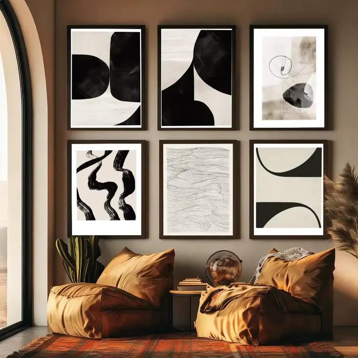Impression sur toile d'art moderne noir et blanc