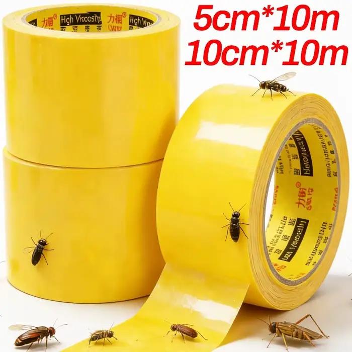 Ruban adhésif jaune pour la capture des insectes, 10 m, double face, pièges adhésifs, contrôle des parasites des arbres fruitiers, pelouse, autocollants, fournitures de jardin