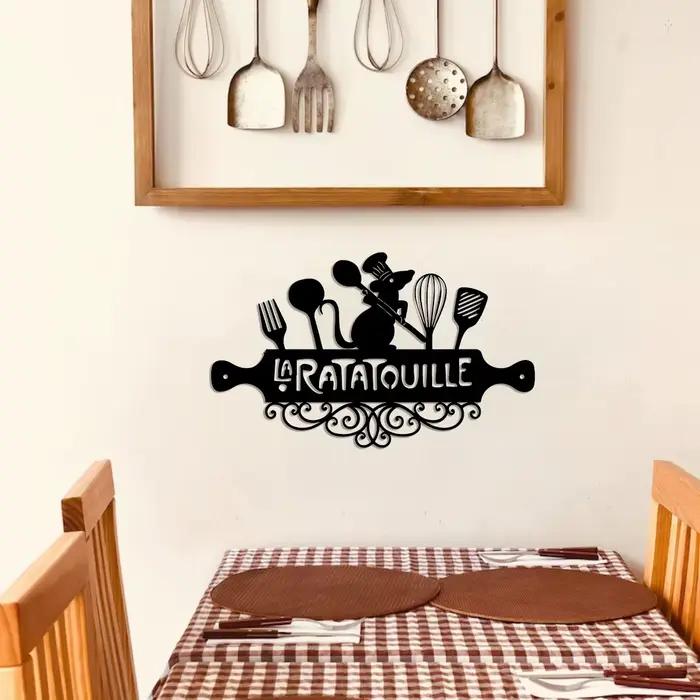 Art déco inspiré métal noir La Ratatouille signe