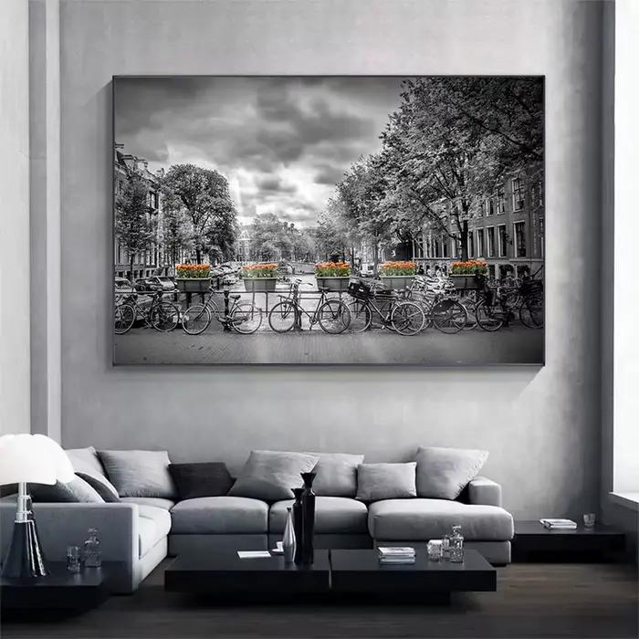 Affiche de ville en noir et blanc