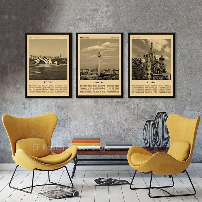 Affiche de Ville de Voyage dans le Monde