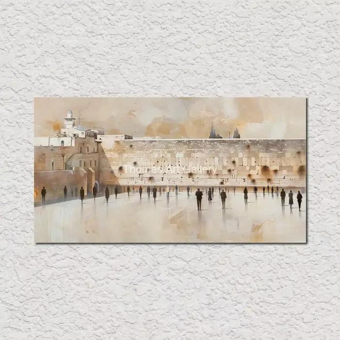 Toile juive de jérusalem imprimée