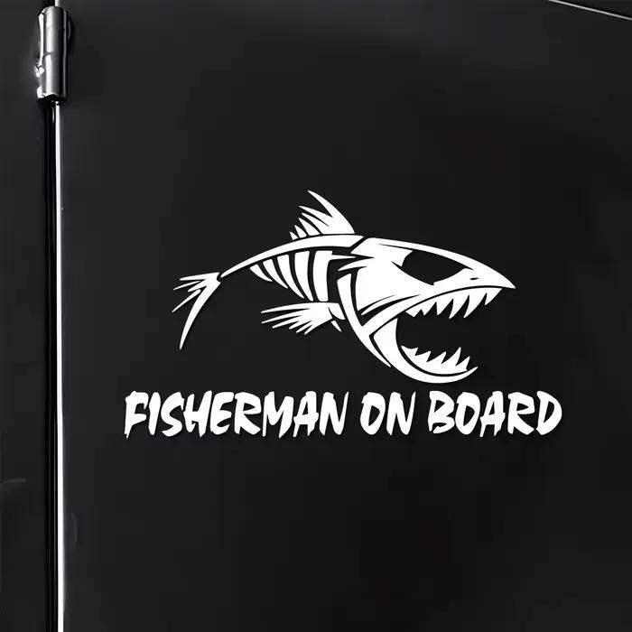Autocollants de pêcheur de poisson squelette sur bateau, créatifs et amusants pour les fans et les amoureux de dessins animés, de haute qualité pour voitures, camions, motos et ordinateurs portables