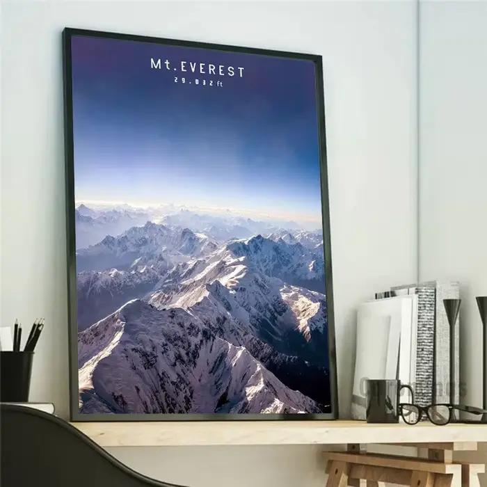 Affiche murale imprimée de montagne du monde
