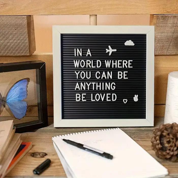 Tableau d'affichage de lettres en bois Simple 10x10 pouces