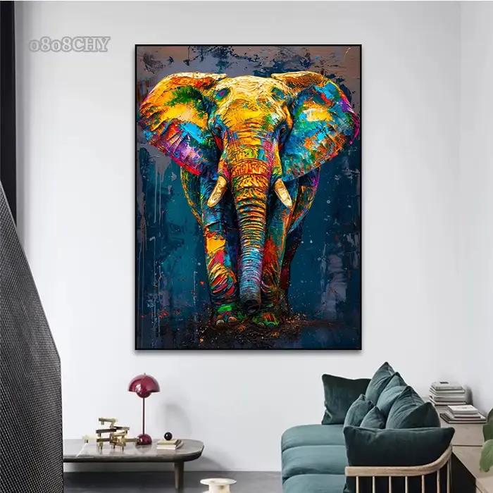 Animaux abstraits chat Lion Graffiti Art toile peinture coloré Animal mur Art affiche imprime photos Cuadros salon décor