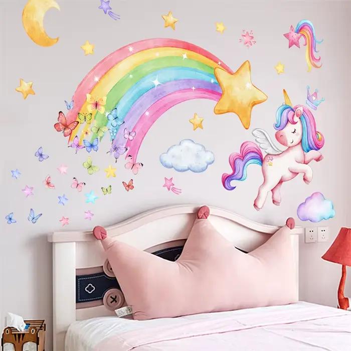 Autocollants muraux licorne pour enfants