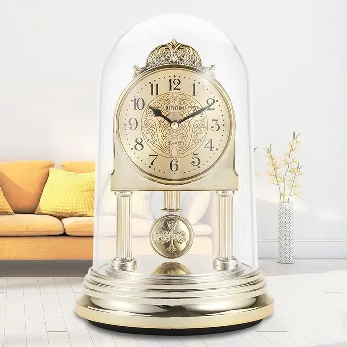 Horloge de Table rotative en or