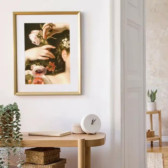 Renaissance Woman Hand Portrait Poster Elegant Feminine Baroque Canvas Painting Gallery Eclectic Wall Art Living Room Home Decor