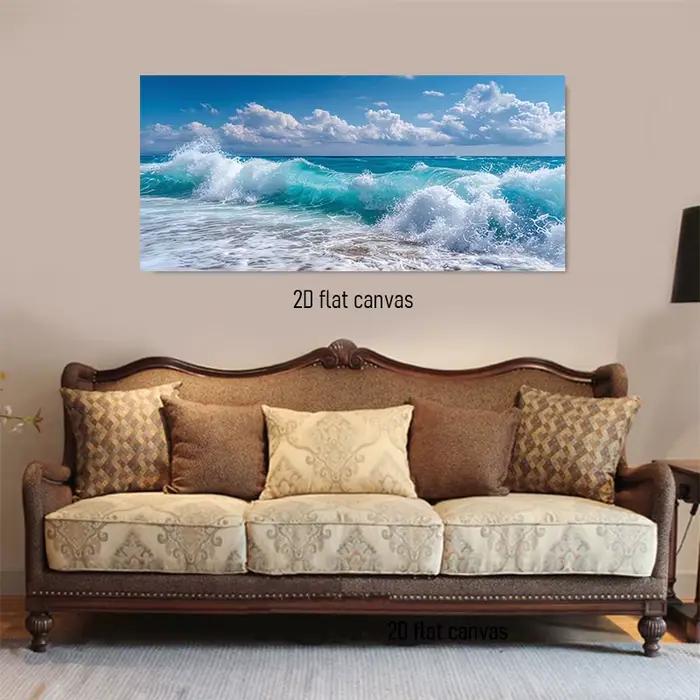 Cette peinture de décoration sur toile haute définition avec vue sur la mer